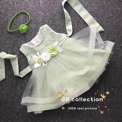 PRINCESS BABY GOWN 414-MY20*4 (W HAIRBAND) 8909 PRINCESS BABY GOWN 414-MY20*4 (W HAIRBAND) 8909