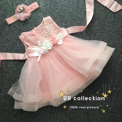 PRINCESS BABY GOWN 414-MY20*4 (W HAIRBAND) 8909 PRINCESS BABY GOWN 414-MY20*4 (W HAIRBAND) 8909