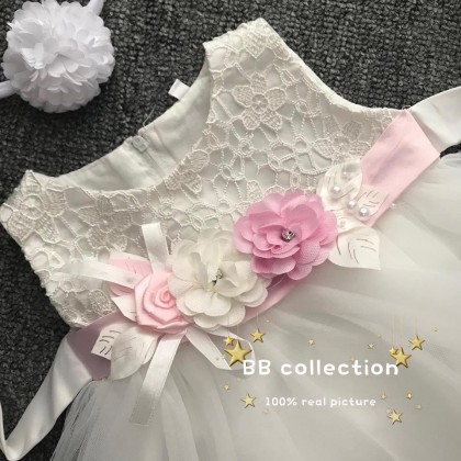 PRINCESS BABY GOWN 414-MY20*4 (W HAIRBAND) 8909 PRINCESS BABY GOWN 414-MY20*4 (W HAIRBAND) 8909
