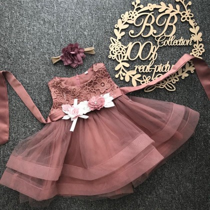 PRINCESS BABY GOWN 414-MY20*4 (W HAIRBAND) 8909 PRINCESS BABY GOWN 414-MY20*4 (W HAIRBAND) 8909