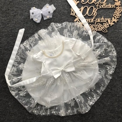 PRINCESS BABY GOWN 577-MY20*4 (W HAIRBAND) 1913