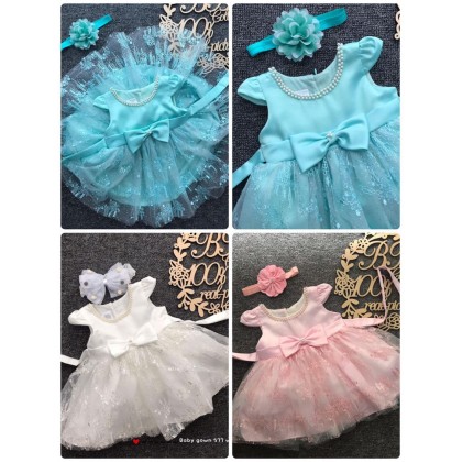 PRINCESS BABY GOWN 577-MY20*4 (W HAIRBAND) 1913