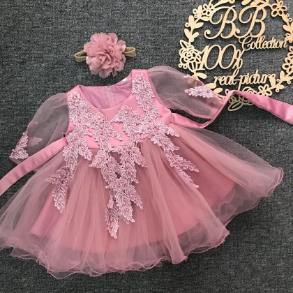PRINCESS BABY GOWN 580- (W HAIRBAND) 258