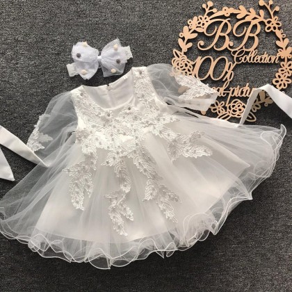 PRINCESS BABY GOWN 580- (W HAIRBAND) 258