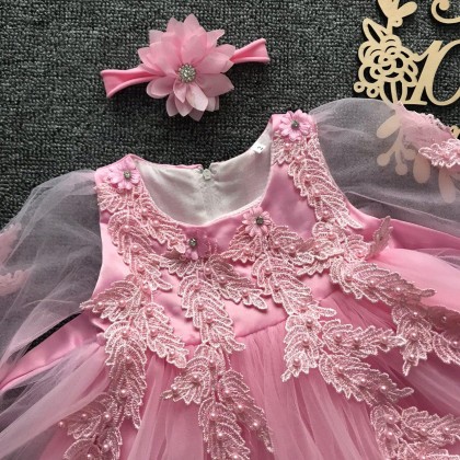 PRINCESS BABY GOWN 580- (W HAIRBAND) 258