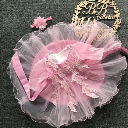 PRINCESS BABY GOWN 580- (W HAIRBAND) 258