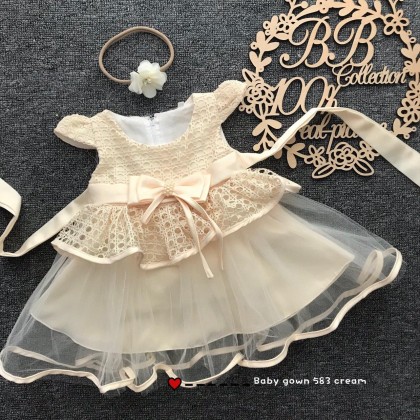 PRINCESS BABY GOWN 583-MY20*4 (W HAIRBAND) 232