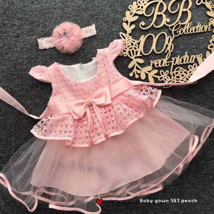 PRINCESS BABY GOWN 583-MY20*4 (W HAIRBAND) 232