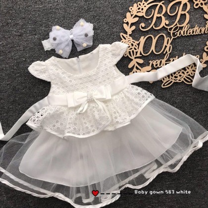PRINCESS BABY GOWN 583-MY20*4 (W HAIRBAND) 232