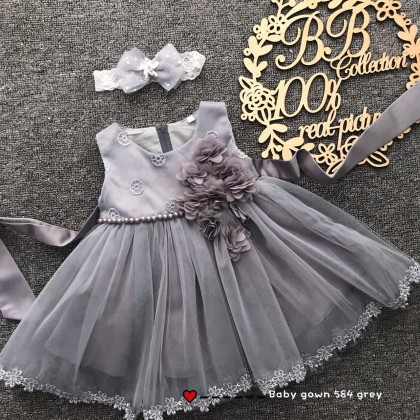 PRINCESS BABY GOWN 584-(W HAIRBAND) 225