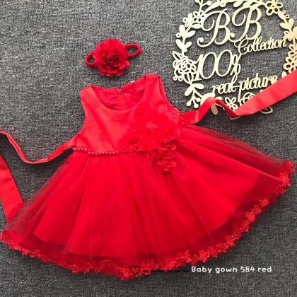 PRINCESS BABY GOWN 584-(W HAIRBAND) 225
