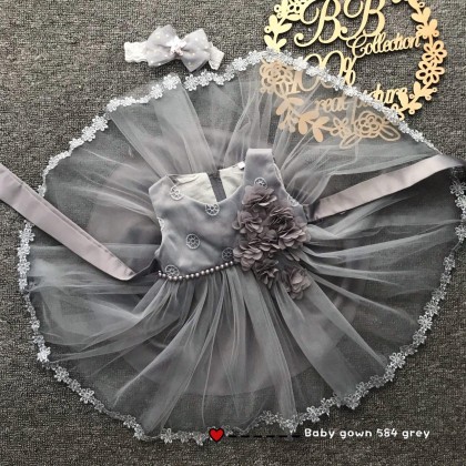 PRINCESS BABY GOWN 584-(W HAIRBAND) 225