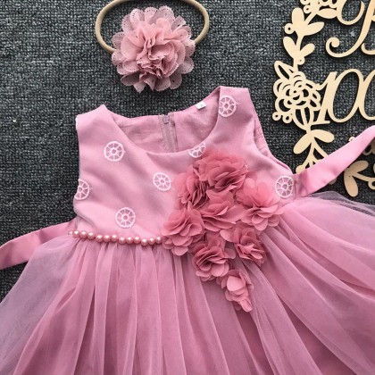 PRINCESS BABY GOWN 584-(W HAIRBAND) 225