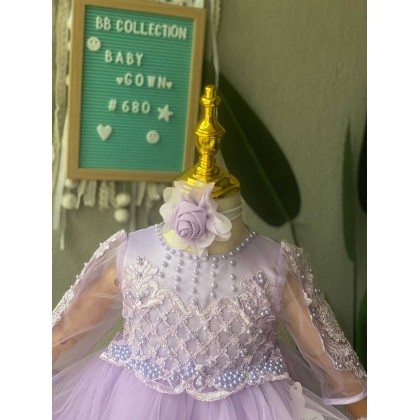 PRINCESS BABY GOWN 680- (W HEADBAND) 88031 PRINCESS BABY GOWN 680- (W HEADBAND) 88031