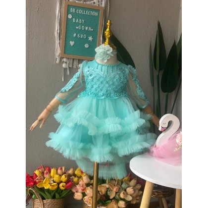 PRINCESS BABY GOWN 680- (W HEADBAND) 88031 PRINCESS BABY GOWN 680- (W HEADBAND) 88031