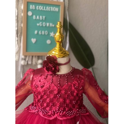 PRINCESS BABY GOWN 680- (W HEADBAND) 88031 PRINCESS BABY GOWN 680- (W HEADBAND) 88031