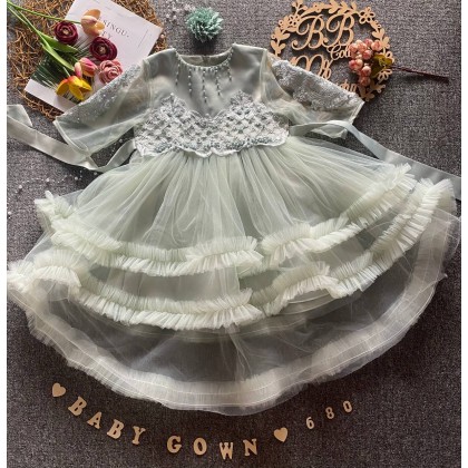 PRINCESS BABY GOWN 680- (W HEADBAND) 88031 PRINCESS BABY GOWN 680- (W HEADBAND) 88031