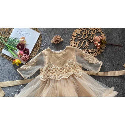 PRINCESS BABY GOWN 680- (W HEADBAND) 88031 PRINCESS BABY GOWN 680- (W HEADBAND) 88031
