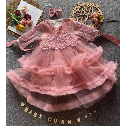 PRINCESS BABY GOWN 680- (W HEADBAND) 88031 PRINCESS BABY GOWN 680- (W HEADBAND) 88031