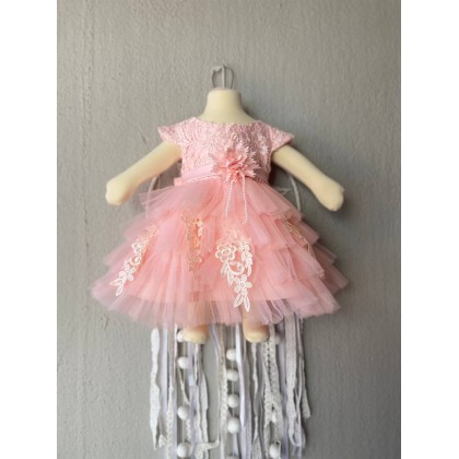 PRINCESS BABY GOWN 789-WITH HEADBAND + SOCKS - [80734]