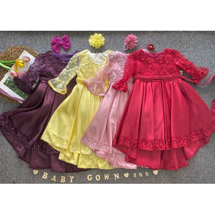 PRINCESS BABY GOWN 808-WITH HEADBAND- [67199] 
