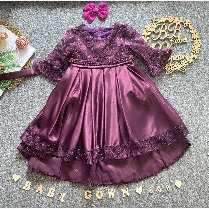 PRINCESS BABY GOWN 808-WITH HEADBAND- [67199] 