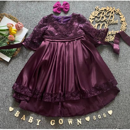 PRINCESS BABY GOWN 808-WITH HEADBAND- [67199] 