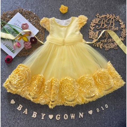 PRINCESS BABY GOWN 810 WITH HEADBAND- [67214] 