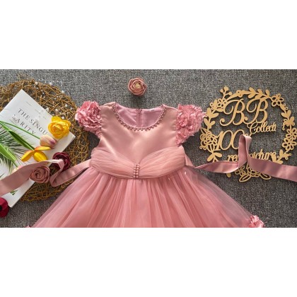 PRINCESS BABY GOWN 810 WITH HEADBAND- [67214] 