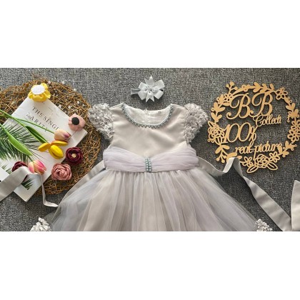 PRINCESS BABY GOWN 810 WITH HEADBAND- [67214] 