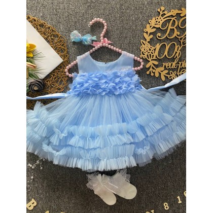 PRINCESS BABY GOWN 816-WITH HEADBAND + SOCKS - [80994]