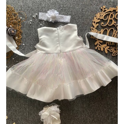 PRINCESS BABY GOWN 820-WITH HEADBAND + SOCKS - [JX615]