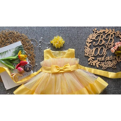 PRINCESS BABY GOWN 820-WITH HEADBAND + SOCKS - [JX615]