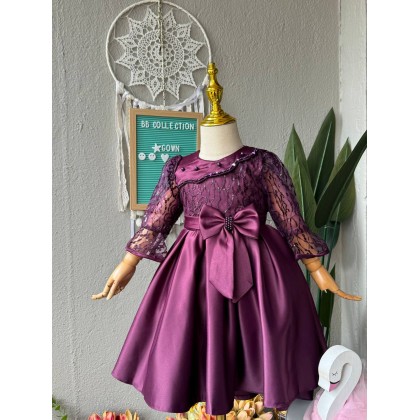 [6M-5Y]PRINCESS BABY GOWN 859- WITH HEADBAND[67516]