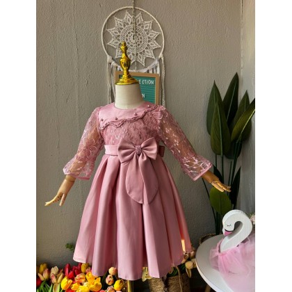 [6M-5Y]PRINCESS BABY GOWN 859- WITH HEADBAND[67516]