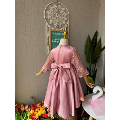 [6M-5Y]PRINCESS BABY GOWN 859- WITH HEADBAND[67516]