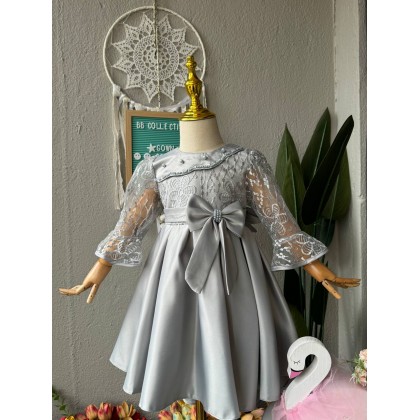 [6M-5Y]PRINCESS BABY GOWN 859- WITH HEADBAND[67516]