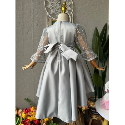 [6M-5Y]PRINCESS BABY GOWN 859- WITH HEADBAND[67516]