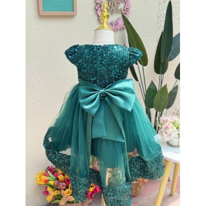 [1-7Y]PRINCESS BABY GOWN 863- WITH HEADBAND #67584